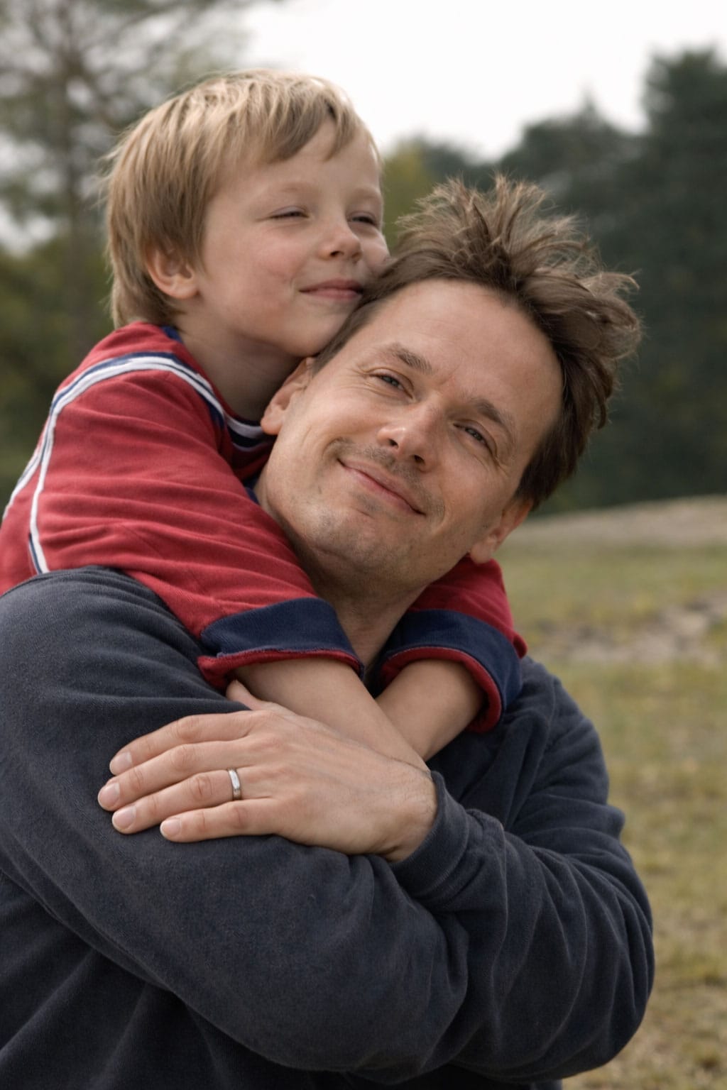 Father and son enjoying a moment